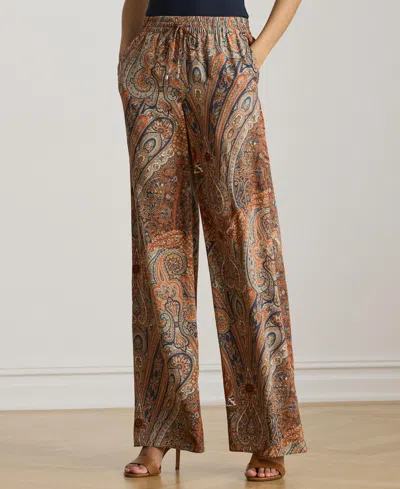 Ralph Lauren Paisley Crepe Wide-leg Pant In Multi
