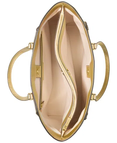 Michael Kors Taryn Large Dual Finish Tote In Neutral