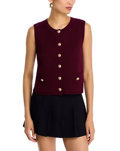 Steve Madden Aliya Sweater Vest In Burgundy