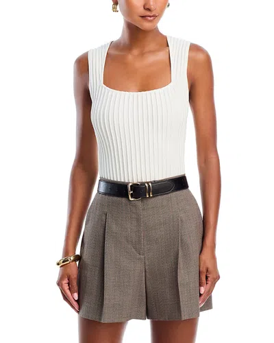 French Connection Ottoman Crinkle Sleeveless Top In Neutral