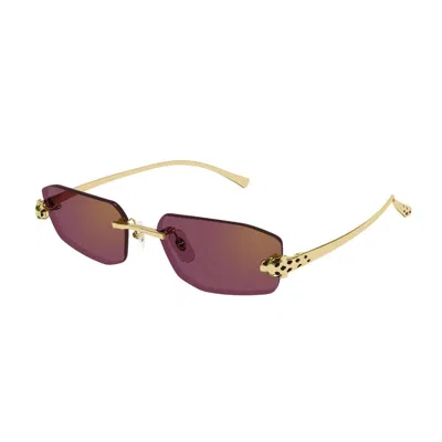 Cartier Ct0474s Panthère De Sunglasses In Brown