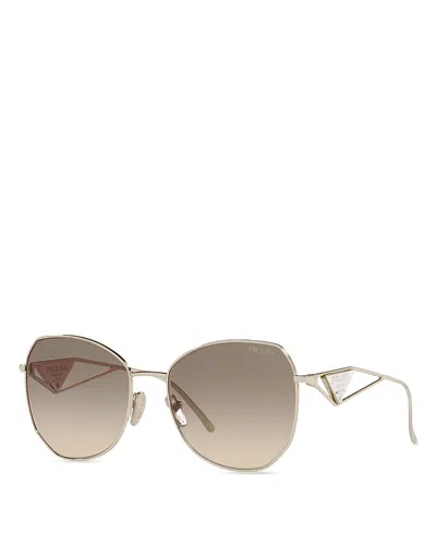 Prada Womens Gold Pr 57ys Aviator Steel And Polyamide Sunglasses In Pale Gold