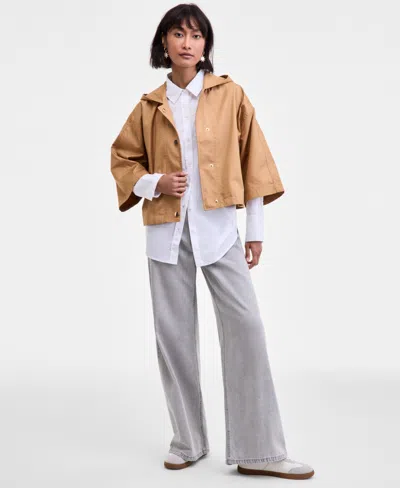 On 34th Women's Cropped Parka Jacket, Macy's Exclusive In Brown