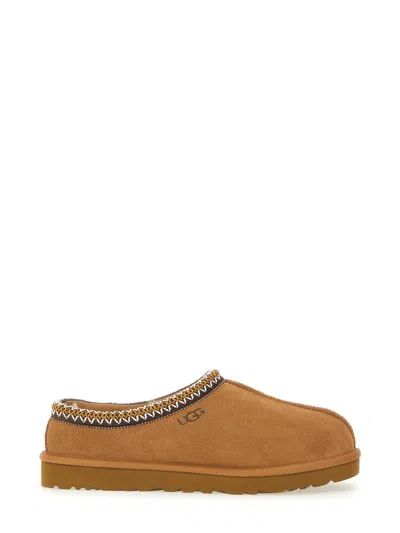 Ugg Slip-on Clog In Soft Suede With Sheepskin Lining In Brown