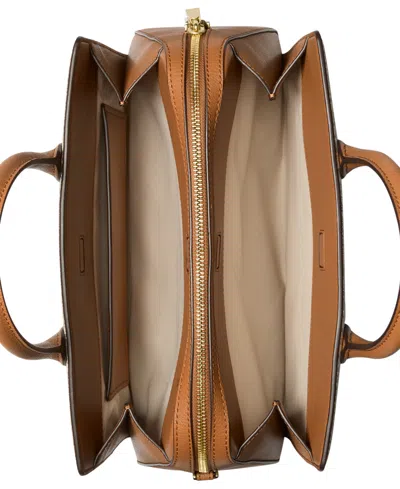 Michael Kors Michael  Laila Medium Signature Logo Satchel In Brown