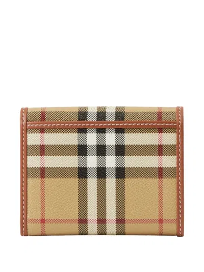 Burberry Book Wallet In Faux Leather In Brown