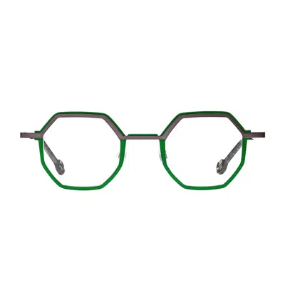 Matttew Doyenne 1661 Verde Grigio Satinato Glasses In Neutral