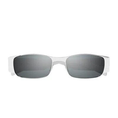 Saint Laurent Sl 738 Linea Sl Logo 001 Silver Silver Sunglasses In Gray