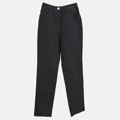 Pre-owned Chanel Black Denim Long Pants Size 34