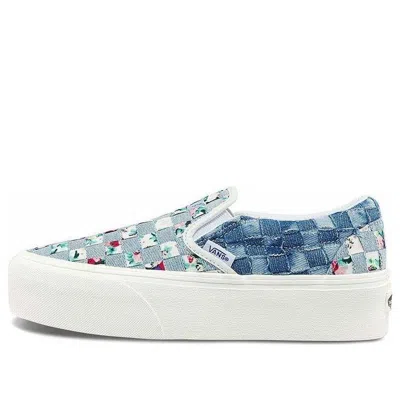 Vans (wmns)  Classic Slip-on Stackform Low-top Sneakers Denim-blue 'blue White' In Multi