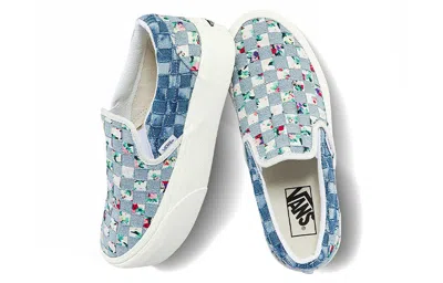 Vans (wmns)  Classic Slip-on Stackform Low-top Sneakers Denim-blue 'blue White' In Multi