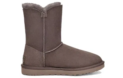 Ugg Bailey Button Suede & Shearling Boot In Brown