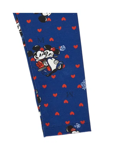 Monnalisa Kids' X Disney Mickey Mouse T-shirt And Leggings Set In Blue