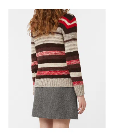 Weekend Max Mara Ilde Stripe Virgin Wool Crewneck Sweater In Multi