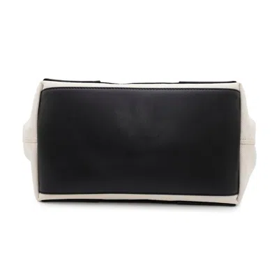 Pre-owned Balenciaga Black White Canvas Leather Tote Bag ()