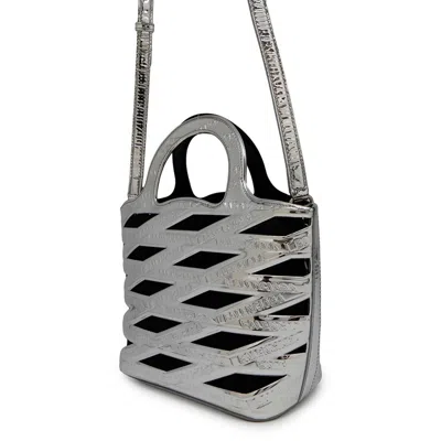 Pre-owned Balenciaga Silver Patent Leather Basket Handbag Shoulder Bag ()