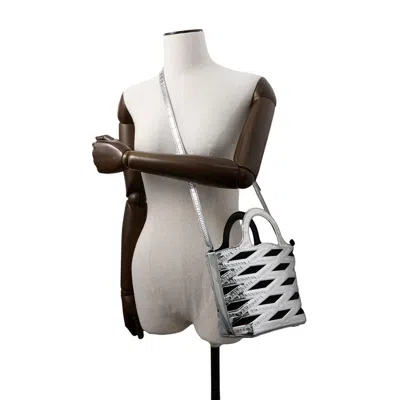 Pre-owned Balenciaga Silver Patent Leather Basket Handbag Shoulder Bag ()