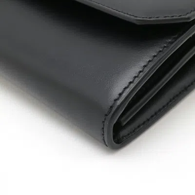 Pre-owned Bally Black Leather Chain/shoulder Wallet ()