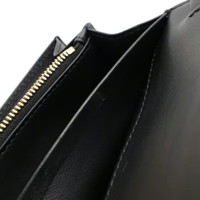 Pre-owned Bally Black Leather Chain/shoulder Wallet ()