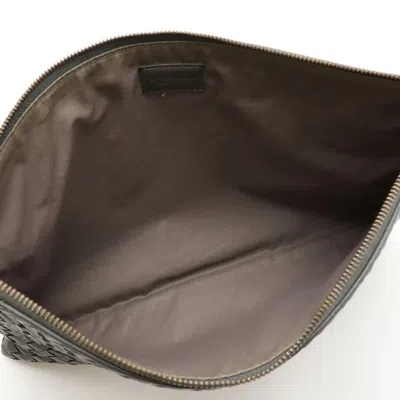 Pre-owned Bottega Veneta Intrecciato Gray Intrecciato Clutch Bag Pouch ()