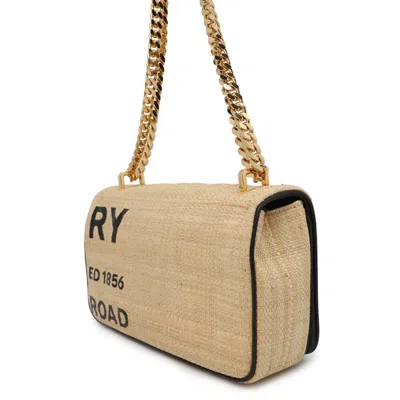 Pre-owned Burberry Beige Raffia Leather Shoulder Bag ()