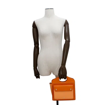 Pre-owned Burberry Orange Leather Handbag Shoulder Bag ()