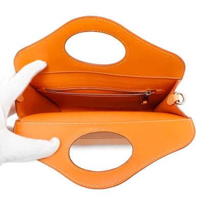 Pre-owned Burberry Orange Leather Handbag Shoulder Bag ()