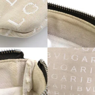 Pre-owned Bvlgari Beige Brown Nylon Canvas Leather Shoulder Bag ()