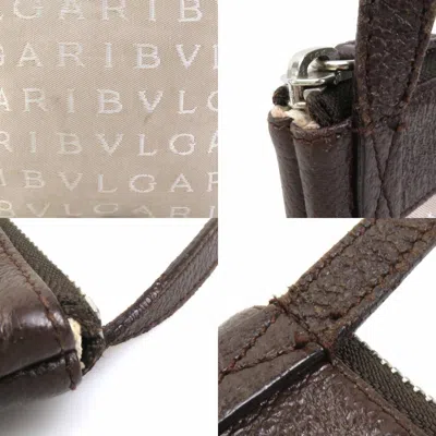 Pre-owned Bvlgari Beige Brown Nylon Canvas Leather Shoulder Bag ()