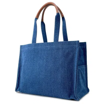 Pre-owned Celine Cabas Blue Denim Tote Bag ()