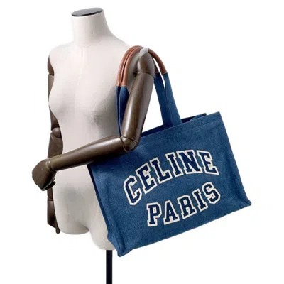 Pre-owned Celine Cabas Blue Denim Tote Bag ()