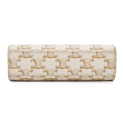 Pre-owned Celine Cabas White Leather Pvc Shoulder Bag Tote Bag ()