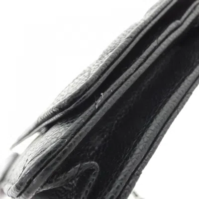 Pre-owned Chanel Black Bordeaux Grained Calfskin Chain/shoulder Wallet () In Multi