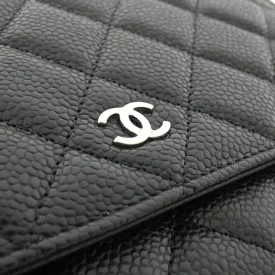 Pre-owned Chanel Black Bordeaux Grained Calfskin Chain/shoulder Wallet () In Multi