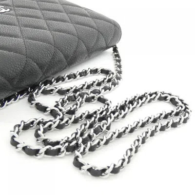 Pre-owned Chanel Black Bordeaux Grained Calfskin Chain/shoulder Wallet () In Multi