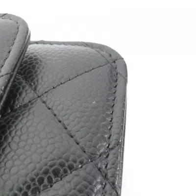 Pre-owned Chanel Black Bordeaux Grained Calfskin Chain/shoulder Wallet () In Multi