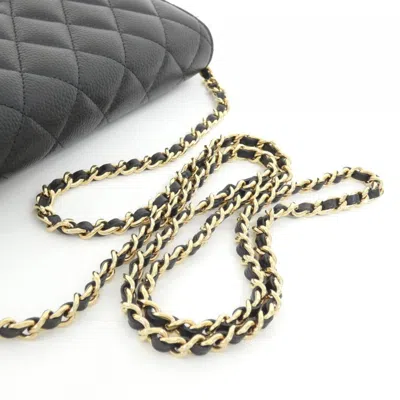 Pre-owned Chanel Black Bordeaux Grained Calfskin Chain/shoulder Wallet () In Multi