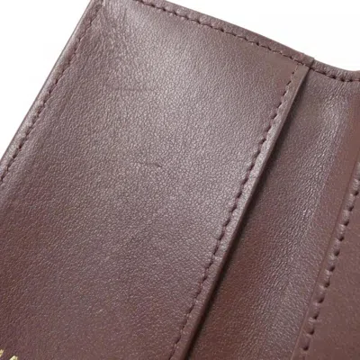 Pre-owned Chanel Black Bordeaux Grained Calfskin Wallet (tri-fold) () In Multi