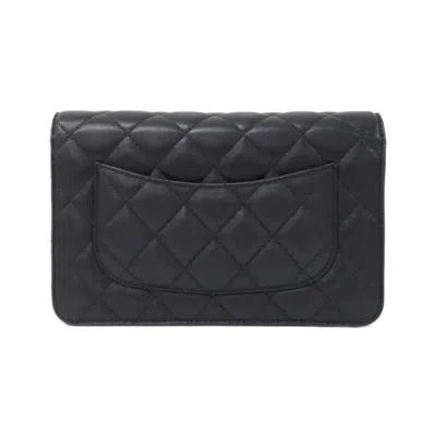 Pre-owned Chanel Black Bordeaux Leather Chain/shoulder Wallet () In Multi