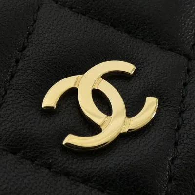 Pre-owned Chanel Black Bordeaux Leather Chain/shoulder Wallet () In Multi