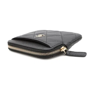 Pre-owned Chanel Black Grained Calfskin Coin Purse/coin Case ()