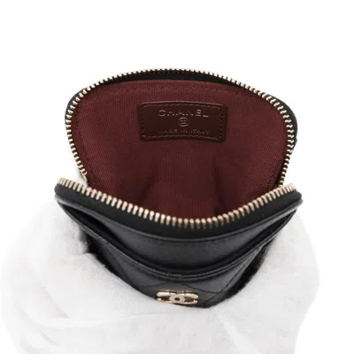 Pre-owned Chanel Black Grained Calfskin Coin Purse/coin Case ()