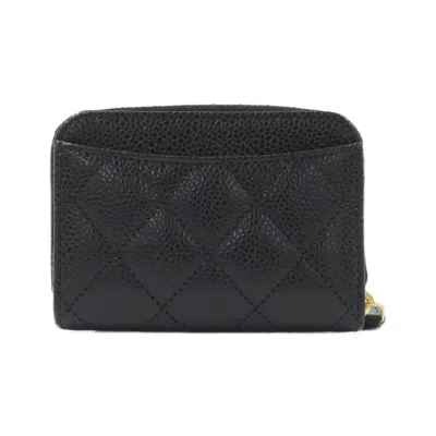 Pre-owned Chanel Black Grained Calfskin Coin Purse/coin Case ()
