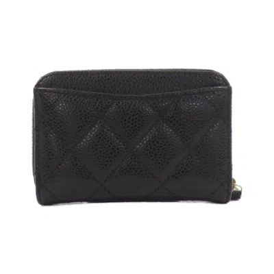 Pre-owned Chanel Black Grained Calfskin Coin Purse/coin Case ()