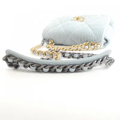 Pre-owned Chanel Light Blue Cord Shoulder Bag ()