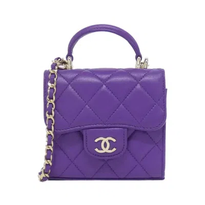 Pre-owned Chanel Purple Leather Shoulder Bag ()