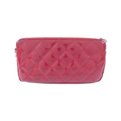 Pre-owned Chanel Red Color Chain/shoulder Wallet ()