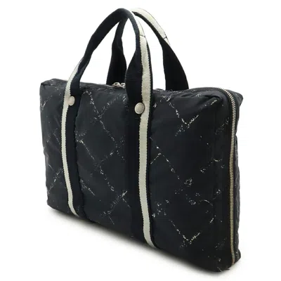 Pre-owned Chanel Travel Line Black Red Color Travel Line Handbag Tote Bag ()