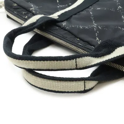 Pre-owned Chanel Travel Line Black Red Color Travel Line Handbag Tote Bag ()