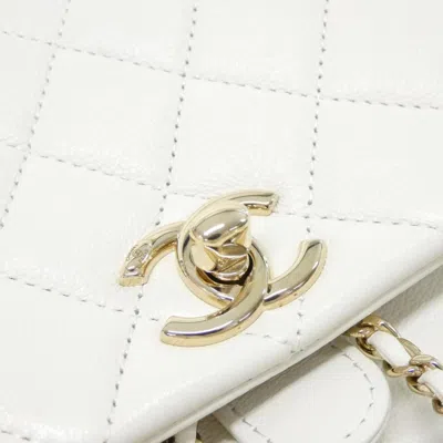 Pre-owned Chanel White Leather Backpack ()